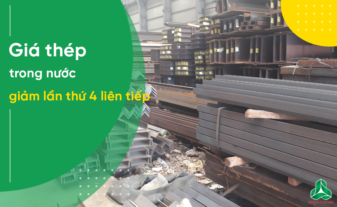 Giá thép trong nước giảm lần thứ 4 liên tiếp